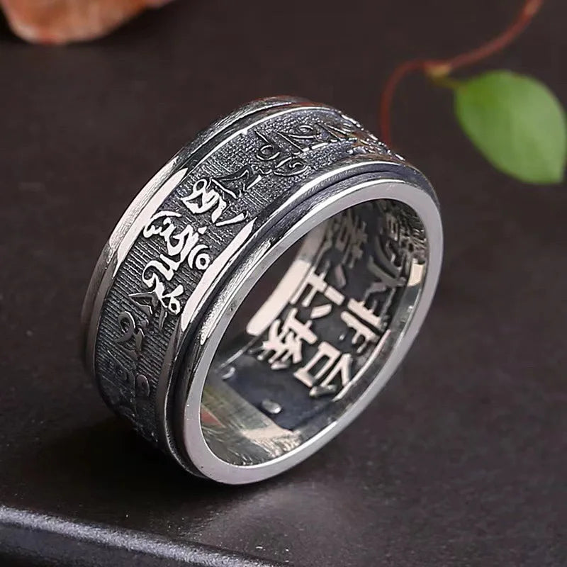 Anillo giratorio Om Mani Padme Hum