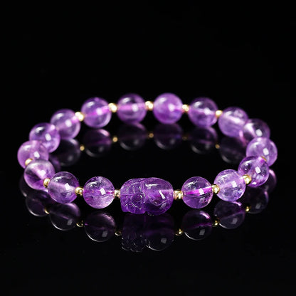 Pulsera Pixiu de amatista y piedra lunar