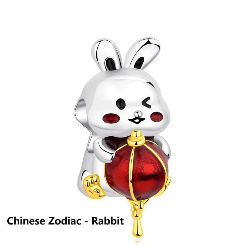 Charms Originais de Prata Esterlina 925, Pingente de Gato da Sorte, Boneca Japonesa, Presente de Ano Novo, Pulseiras e Colares para Mulheres, Joias