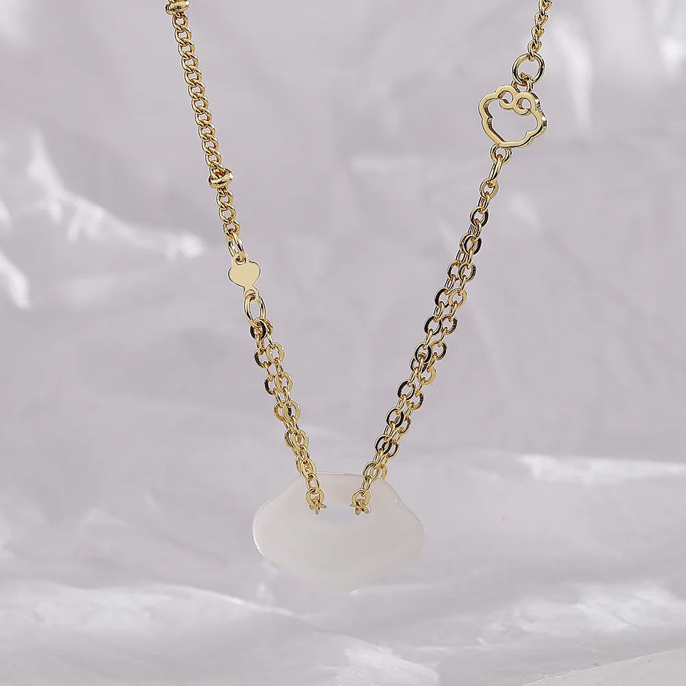 Colares de prata esterlina 925 para mulheres, com pingente de jade, cor dourada, corrente ajustável, joias de luxo, presente romântico.