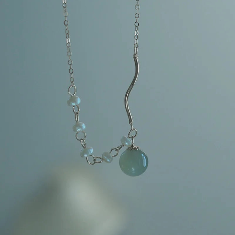 Colares de prata esterlina 925 para mulheres, com pingente de jade, cor dourada, corrente ajustável, joias de luxo, presente romântico.
