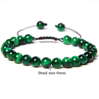 Pulsera trenzada de ojo de tigre azul