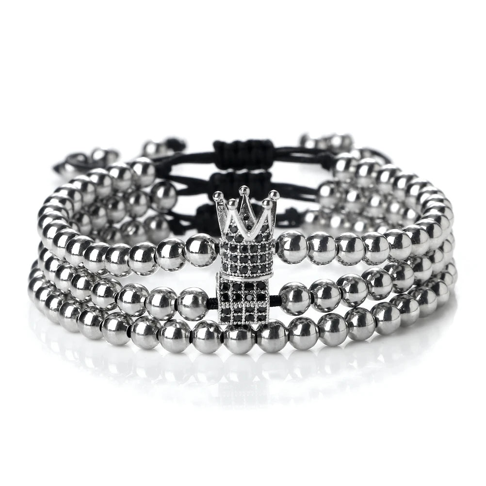 Pulseiras de cobre para homens e mulheres, Pulseiras budistas tibetanas artesanais, Amizade, Casais Moda, Jóias Presente, 3 peças por conjunto
