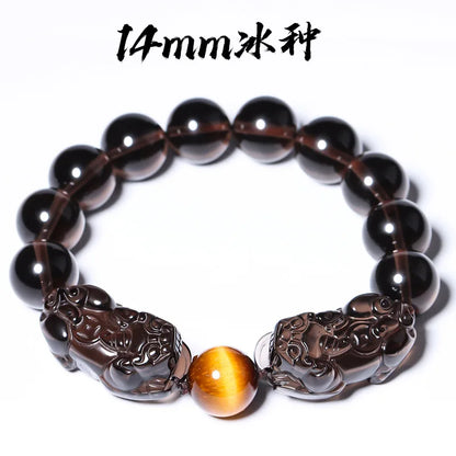 Pulsera de obsidiana con doble Pixiu