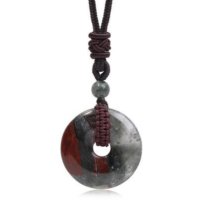 Pedra natural ametista olho de tigre colar pingente moda masculina e feminina colar paz nó chinês colar presente