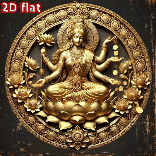Cuadro Lakshmi Luminosa: Impresión. Impresión decorativa plana con efecto visual de profundidad.