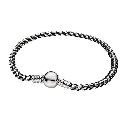 Pulseira de corrente elíptica aberta, trançada, com design de arco-íris, em prata esterlina 925, para mulheres, ideal para festas e casamentos, joia fina.