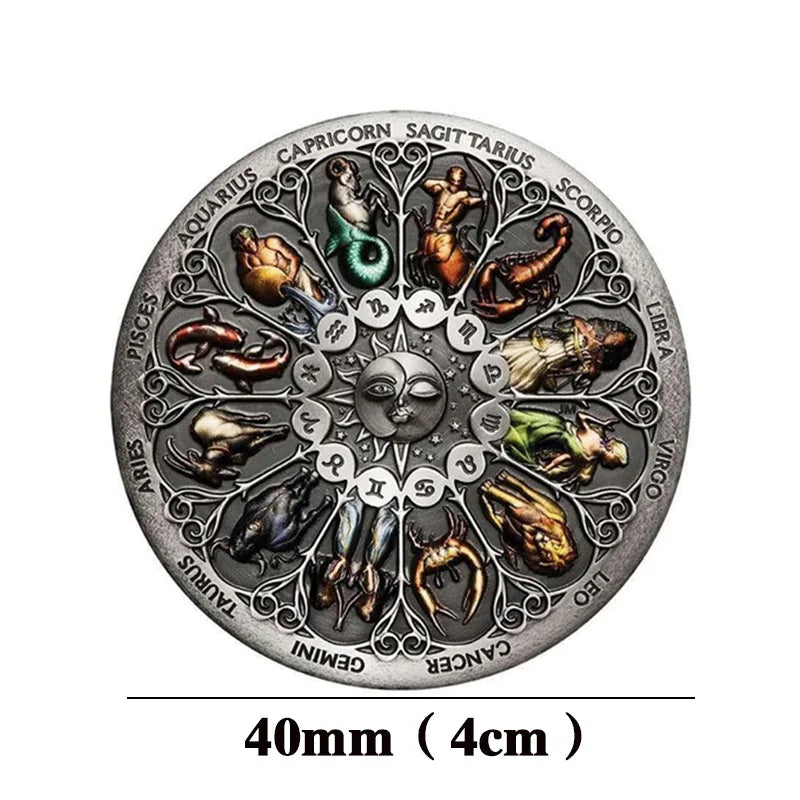 Moneda Rueda Celeste · Zodiaco