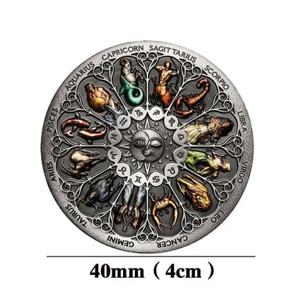 Moneda Rueda Celeste · Zodiaco