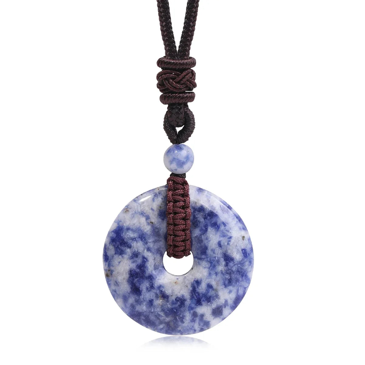 Pedra natural ametista olho de tigre colar pingente moda masculina e feminina colar paz nó chinês colar presente