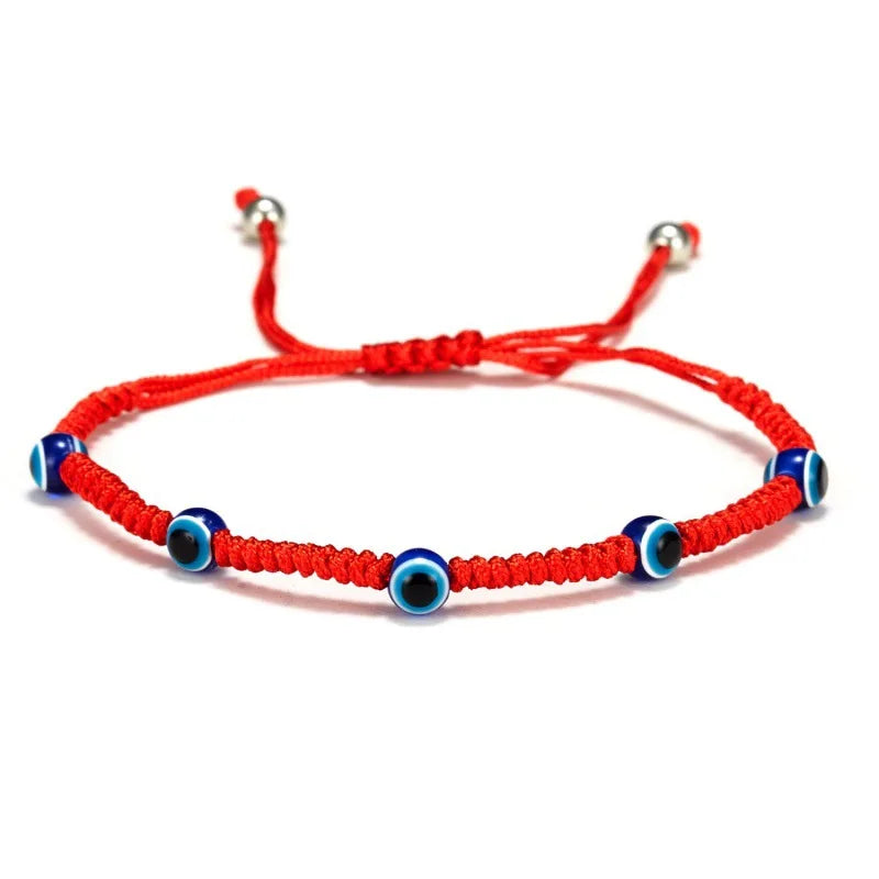 Corda vermelha hamsa mão nazar turco redondo mau olhado macrame pulseira feminina moda kaballah corda da sorte artesanal jóias presente