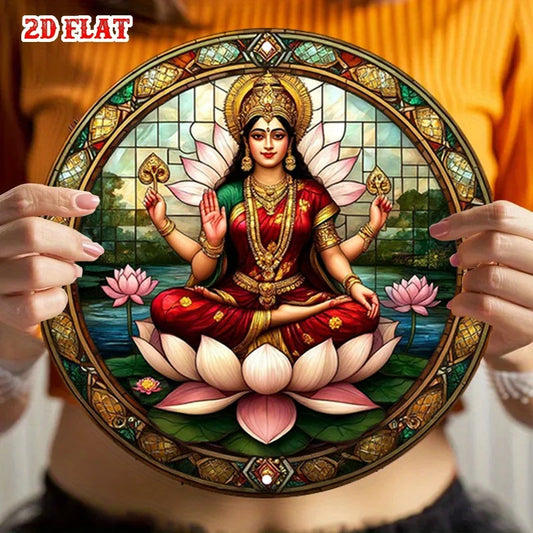 Cuadro Lakshmi Vitral: Impresión. Impresión decorativa plana con efecto visual de profundidad.