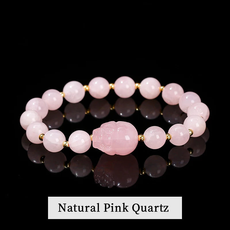 Pulsera Pixiu de amatista y piedra lunar