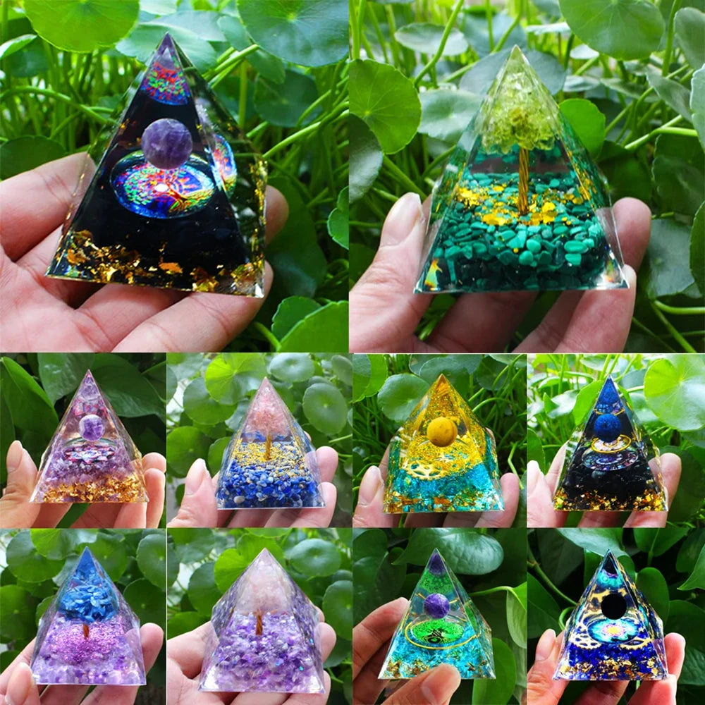 Pirámide Loto · Orgonita Decorativa