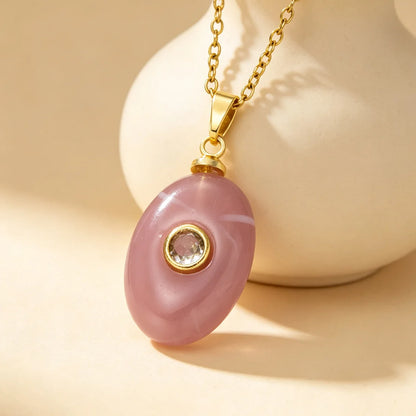 1 unidade de colar gargantilha redondo com pingente de strass colorido e efeito de pedra de imitação oval em resina, estilo Ins, com zircônia, joia.