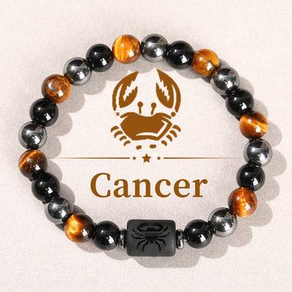 Jd signo do zodíaco pulseira homme 12 constelação pedra natural pulseiras gemini virgem leo libra pulseira feminino masculino amizade presente