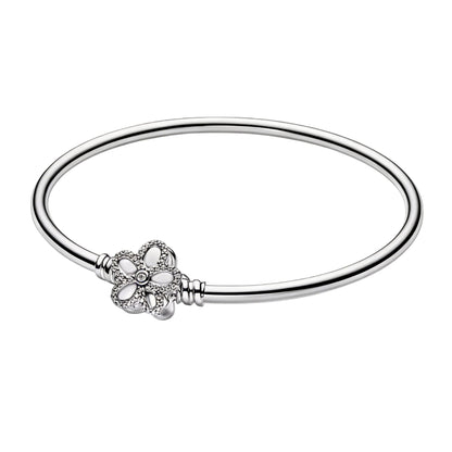 Pulseira de corrente elíptica aberta, trançada, com design de arco-íris, em prata esterlina 925, para mulheres, ideal para festas e casamentos, joia fina.