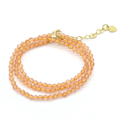 Gema Micro Facetada Colar Curto para Mulheres, Joias Finas, Contas Espinélio 1 Corda, Pulseira Feminina, Gargantilha de Festa