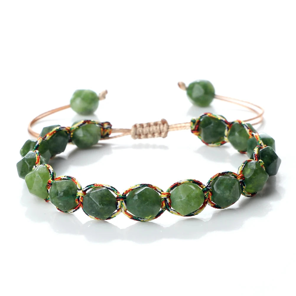 Pulsera Trama: Cuentas Bohemias. Diseño y acabado de la pieza mostrada.