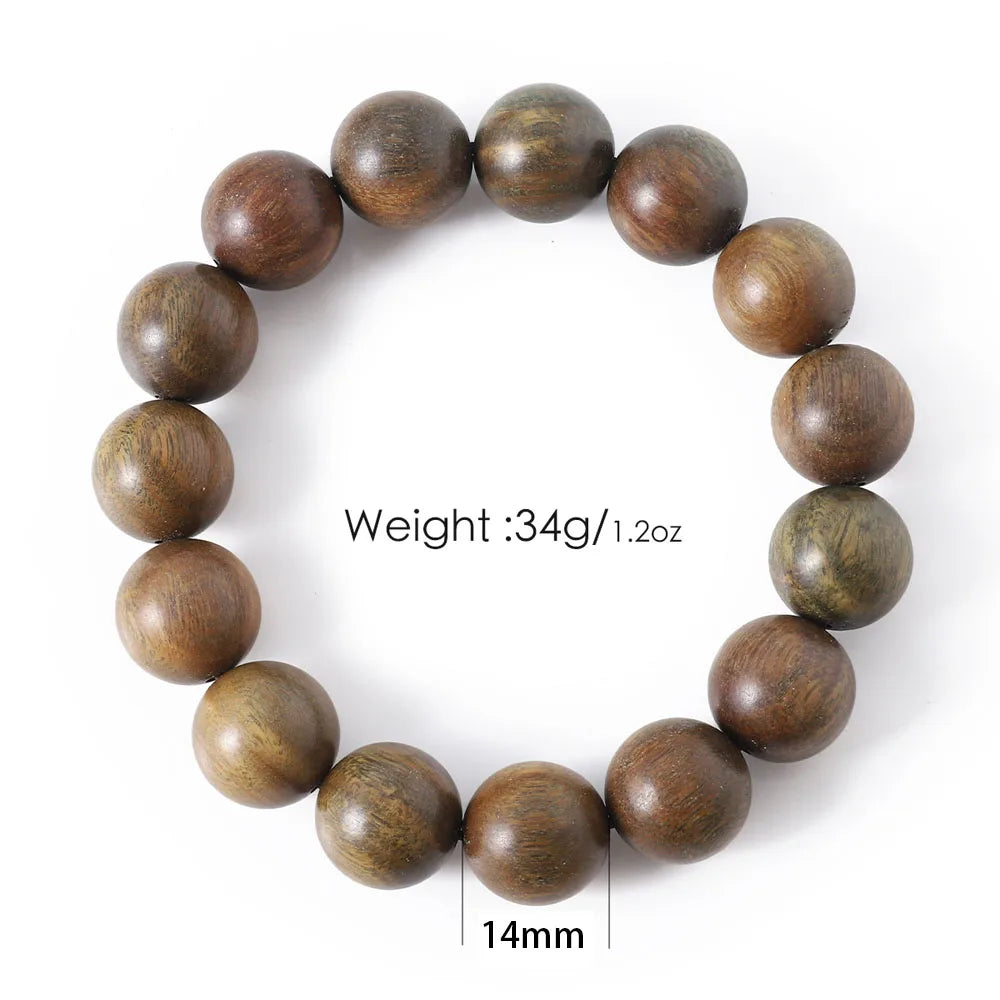 Pulseira original de sândalo verde, laço único, arte retrô, oração, contas da sorte, peça de mão neutra
