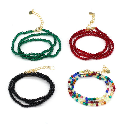 Gema Micro Facetada Colar Curto para Mulheres, Joias Finas, Contas Espinélio 1 Corda, Pulseira Feminina, Gargantilha de Festa