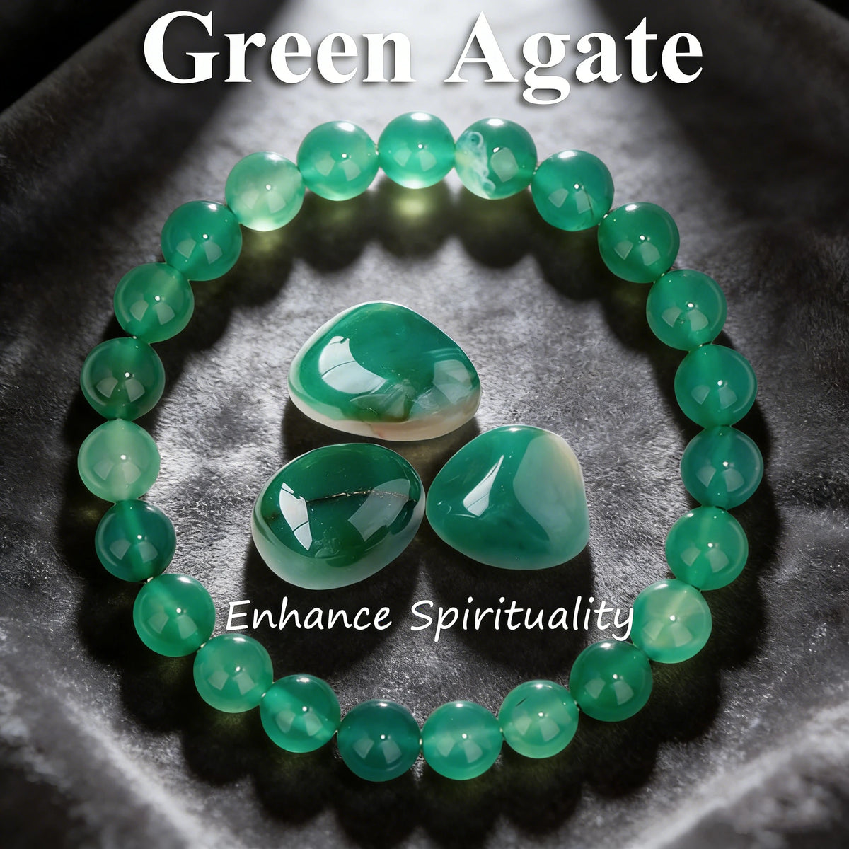 Pulsera Bosque · Cuentas Veteadas