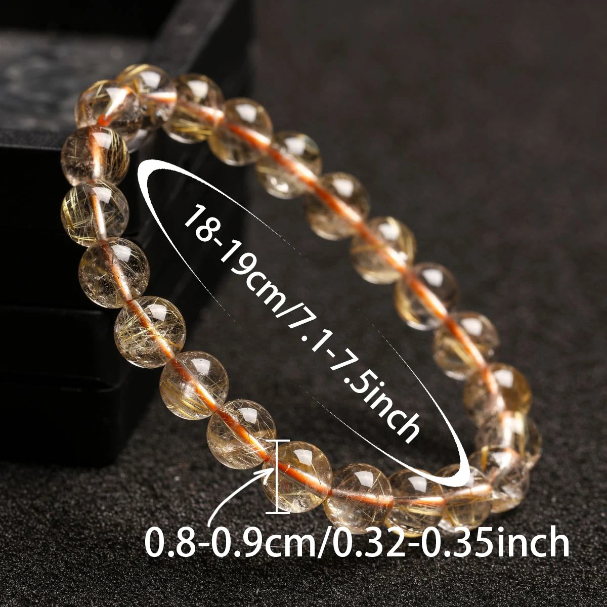 Natural dourado rutilado quartzo cristal pulseira fio contas pulseiras a pedra da riqueza jóias contas pulseiras decoração