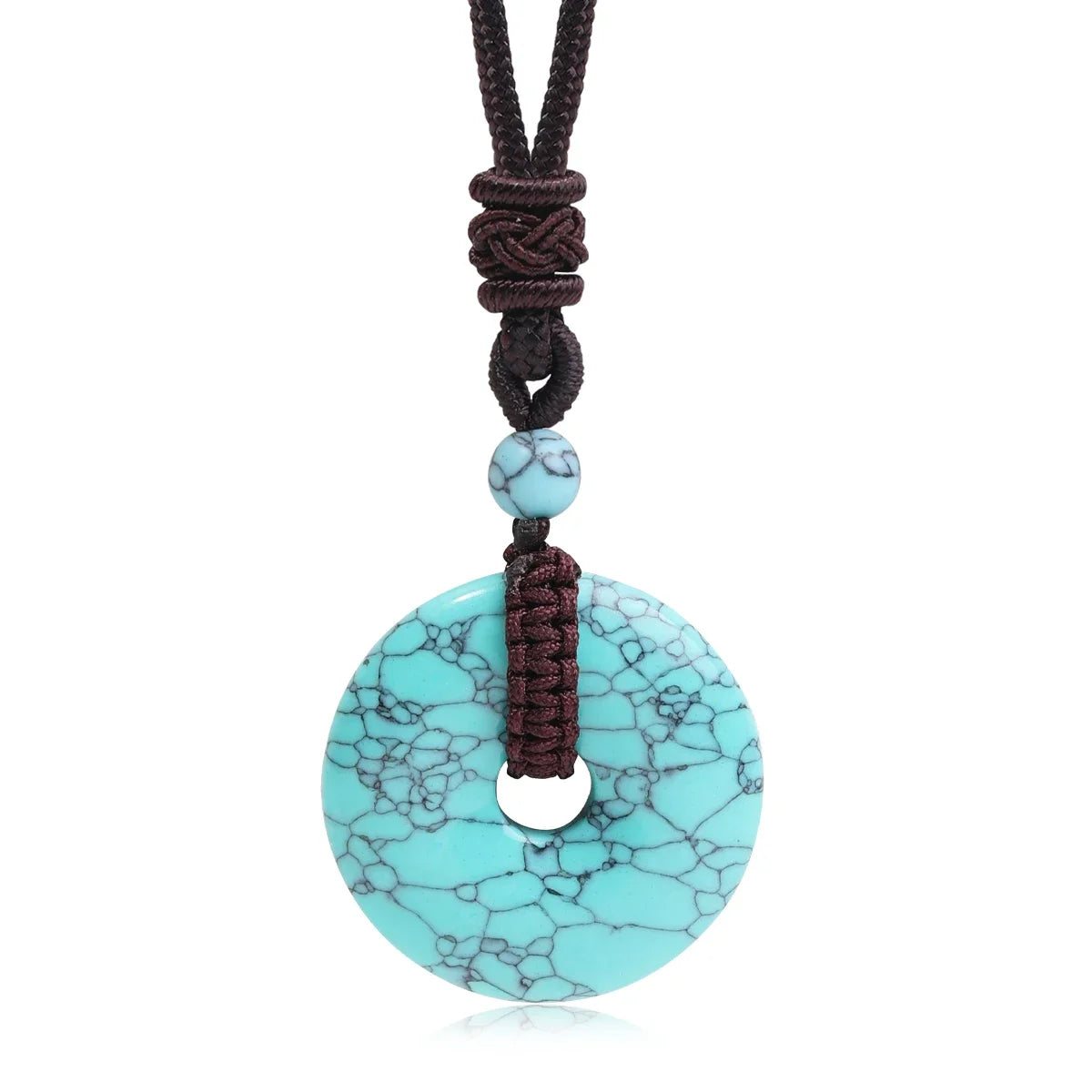 Pedra natural ametista olho de tigre colar pingente moda masculina e feminina colar paz nó chinês colar presente