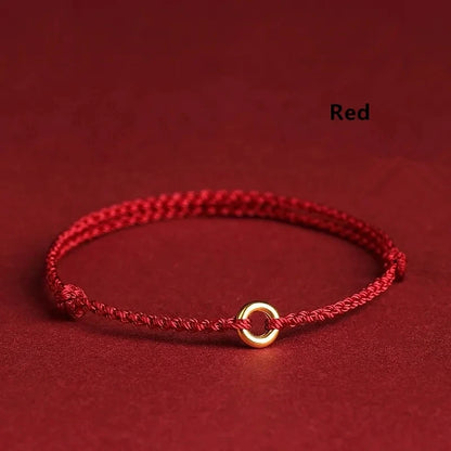 Pulseira Lucky Bead de Cobre trançado à mão, corda vermelha, fivela simples, original étnico, acessório feminino, casal