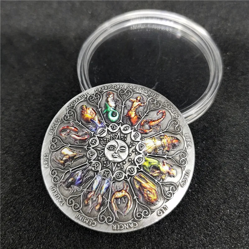 Moneda Rueda Celeste · Zodiaco
