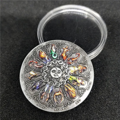 Moneda Rueda Celeste · Zodiaco