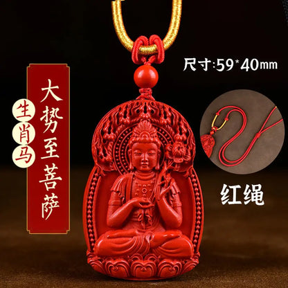 Natural Verdadeiro Cinábrio Buda Pingente para Homens e Mulheres, Natural Buda Hoid, Deus Guardião, Big Sun, Tathagata Hyun, Amitabha