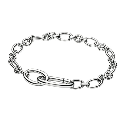 Pulseira de corrente elíptica aberta, trançada, com design de arco-íris, em prata esterlina 925, para mulheres, ideal para festas e casamentos, joia fina.