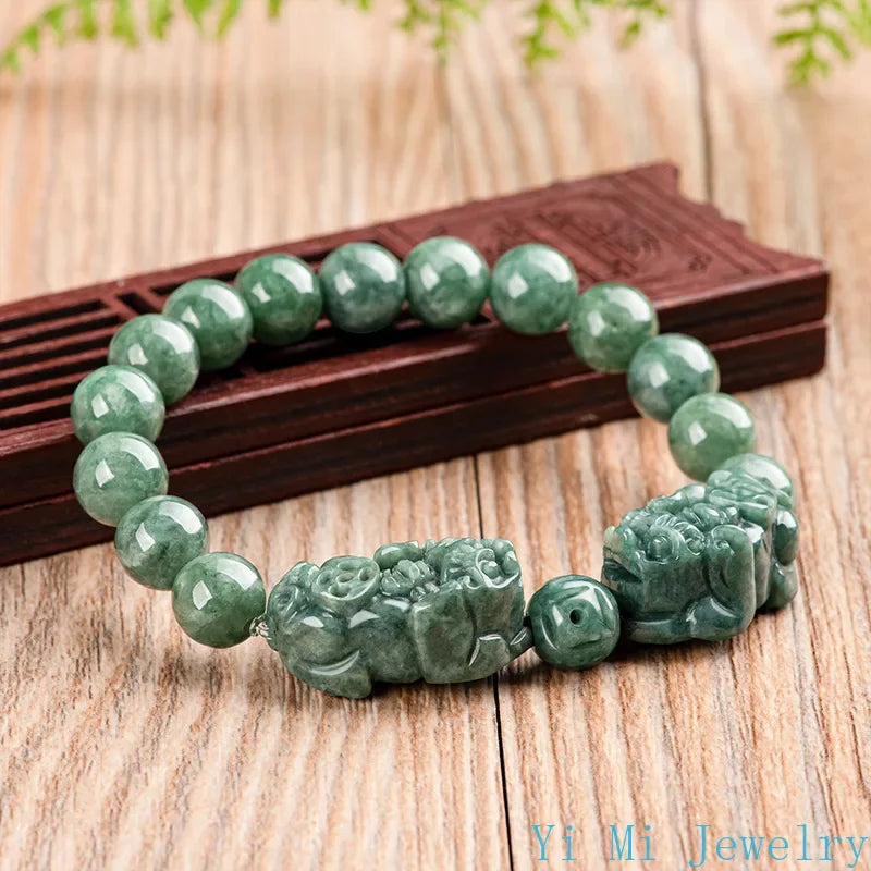 Pulsera de jade con Pixiu tallado