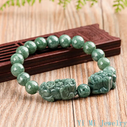 Pulsera de jade con Pixiu tallado
