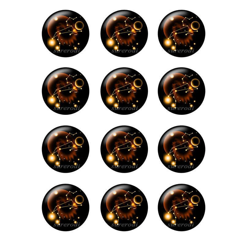 Cabujones de vidrio del zodiaco