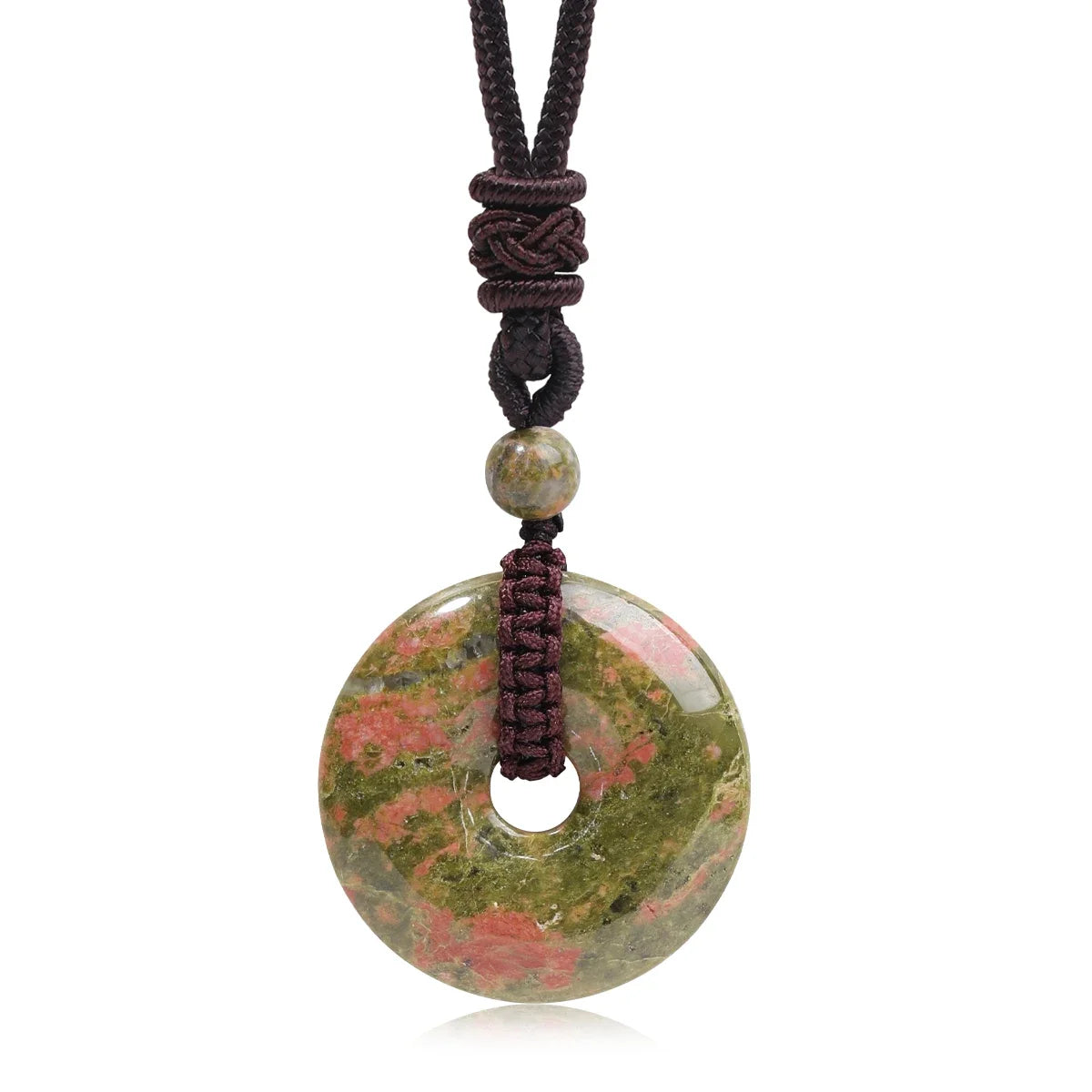 Pedra natural ametista olho de tigre colar pingente moda masculina e feminina colar paz nó chinês colar presente