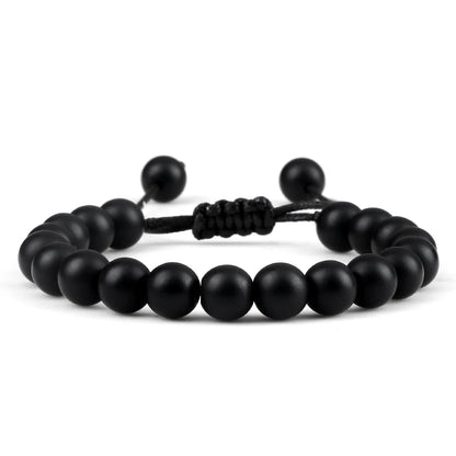 Clássico Black Volcanic Lava Stone Beads Pulseiras para homens, Natural Onyx Tiger Eye Pulseiras, Yoga Meditação Jóias, 6mm, 8mm