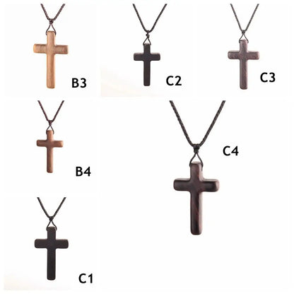 Collar de cruz de madera