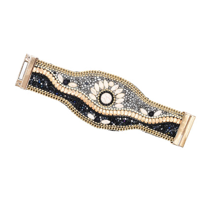 Pulsera bohemia ancha con ojo turco