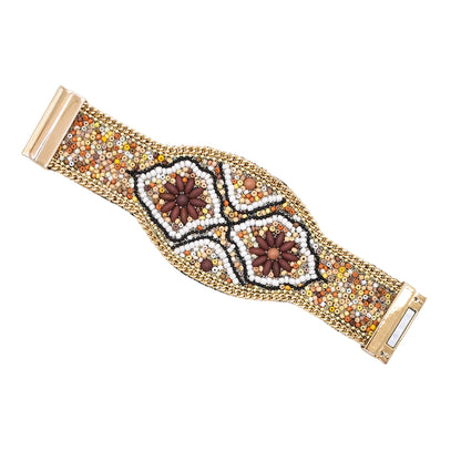 Pulsera bohemia ancha con ojo turco