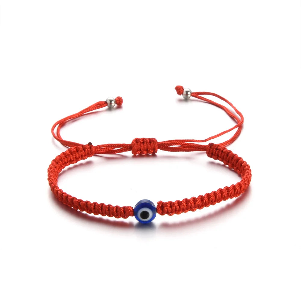 2-12 pçs artesanal mau olhado pulseira de corda vermelha para amante proteção amuleto da sorte e amizade trança corda pulseira jóias presente