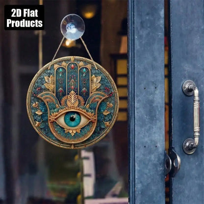 Cuadro Hamsa Turquesa · Impresión Circular