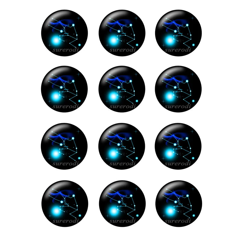Cabujones de vidrio del zodiaco
