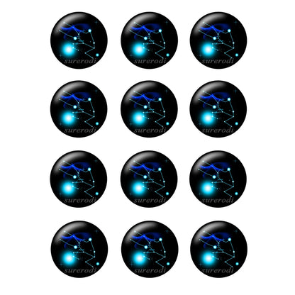 Cabujones de vidrio del zodiaco