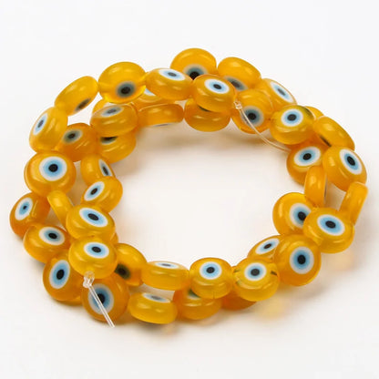 8mm 48 pçs contas de vidro natural liuli pulseira olho contas frisado pulseira feminino masculino jóias amuleto mal nazar olho charme