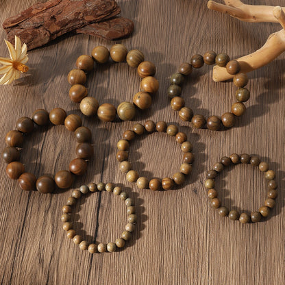 Pulseira original de sândalo verde, laço único, arte retrô, oração, contas da sorte, peça de mão neutra