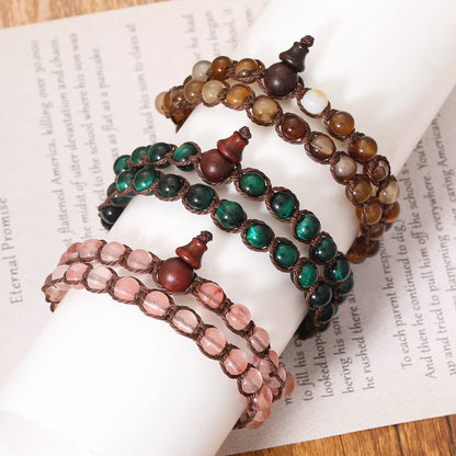 Pulsera Trama Mineral · Cuentas de 6 mm