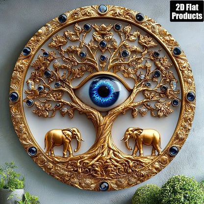 Cuadro Ojo del Árbol: Impresión Circular. Impresión decorativa plana con efecto visual de profundidad.