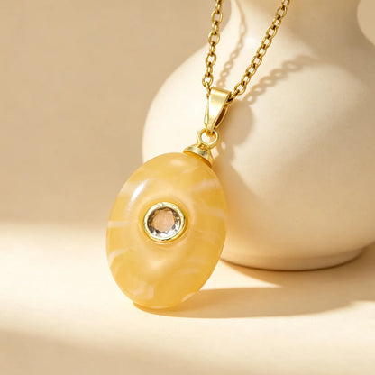 1 unidade de colar gargantilha redondo com pingente de strass colorido e efeito de pedra de imitação oval em resina, estilo Ins, com zircônia, joia.